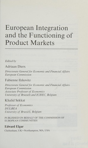 European Integration and the Functioning of Product Markets