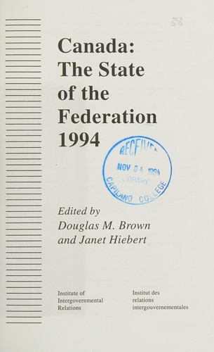 Canada, the State of the Federation, 1994