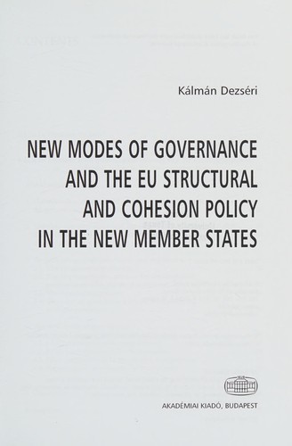 New modes of governance and the EU structural and cohesion policy in the new member states