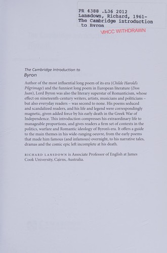 The Cambridge introduction to Byron