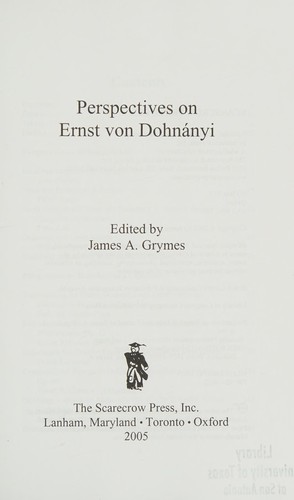 Perspectives on Ernst von Dohnányi