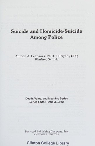 Suicide and homicide-suicide among police