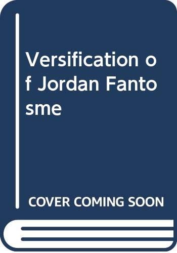 The Versification of Jordan Fantosme