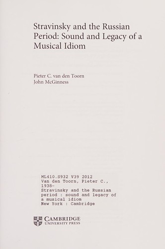 Stravinsky and the Russian period