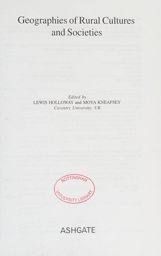 Geographies of Rural Cultures and Societies