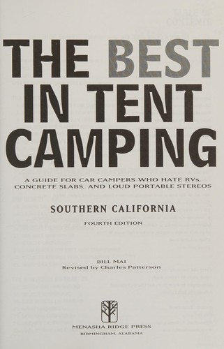 The Best in Tent Camping, Southern California