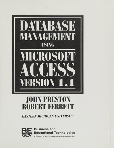 Database management using Microsoft Access version 1.1