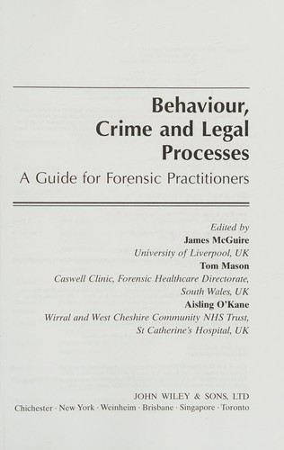 Behaviour, Crime, and Legal Processes