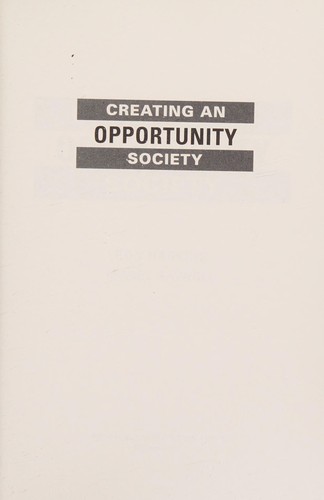 Creating an Opportunity Society
