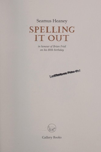 Spelling it out