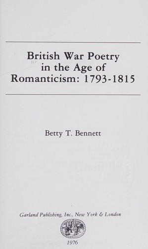 British war poetry in the age of romanticism, 1793-1815