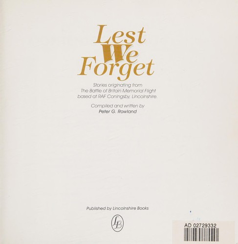 Lest we forget