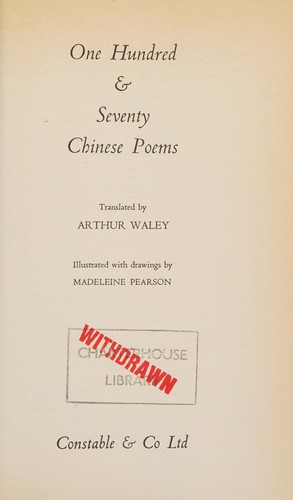 One hundred &seventy Chinese poems