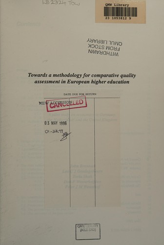 Towards a Methodology for Comparative Quality Assessment in European Higher Education