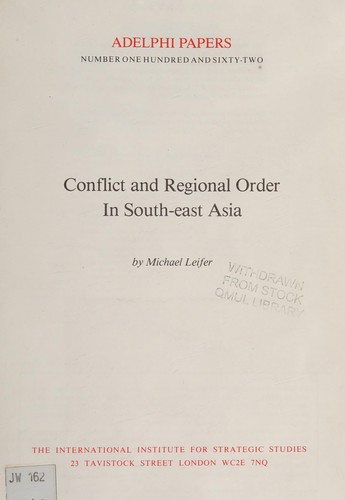 Conflict and Regional Order in South-east Asia
