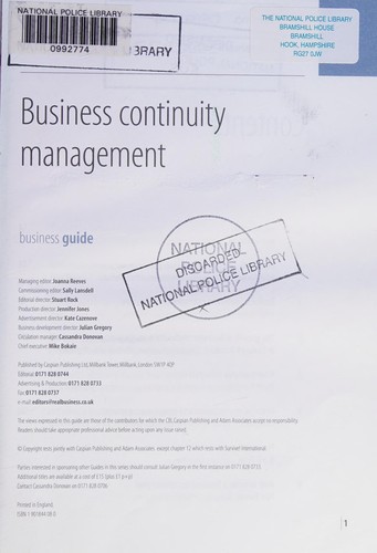 Business Continuity Management
