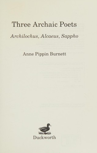 Three Archaic Poets