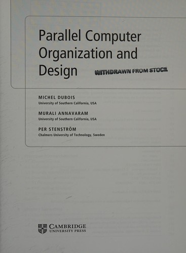 Parallel Computer Organization and Design