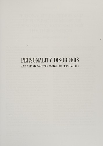 Personality Disorders and the Five-Factor Model of Personality