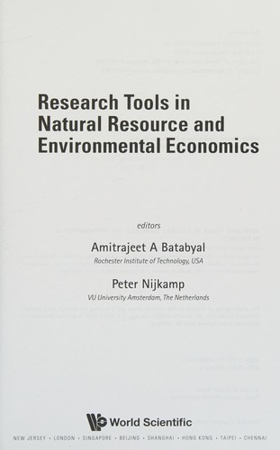 Research Tools in Natural Resource and Environmental Economics