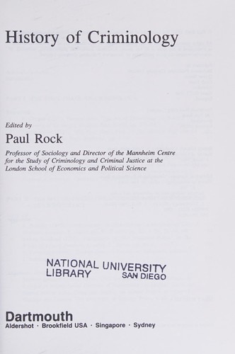 History of Criminology