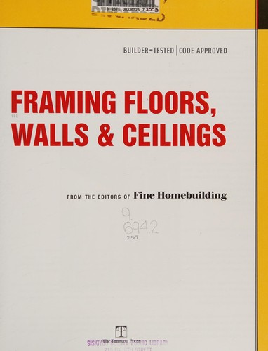 Framing Floors, Walls, and Ceilings