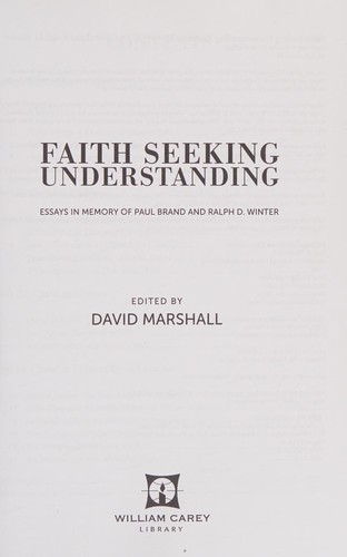 Faith Seeking Understanding