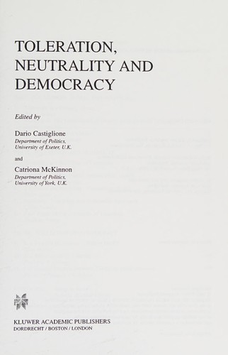 Toleration, neutrality, and democracy