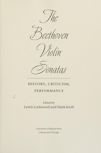 The Beethoven violin sonatas