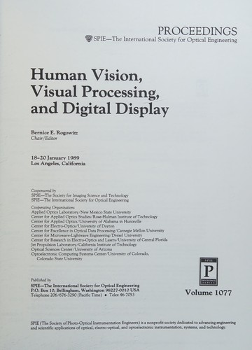 Human Vision, Visual Processing, and Digital Display