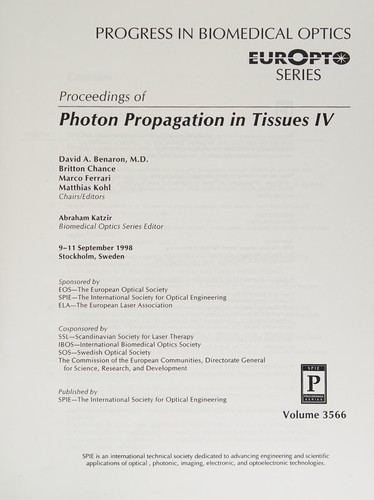 Proceedings of Photon Propagation in Tissues IV