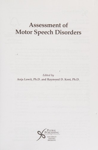 Assessment of Motor Speech Disorders
