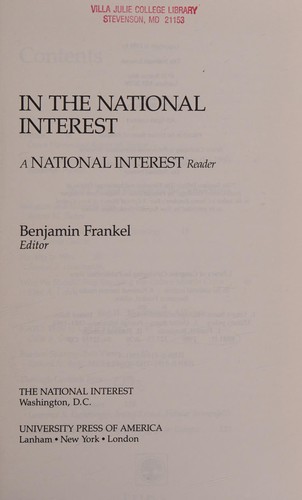In the National Interest