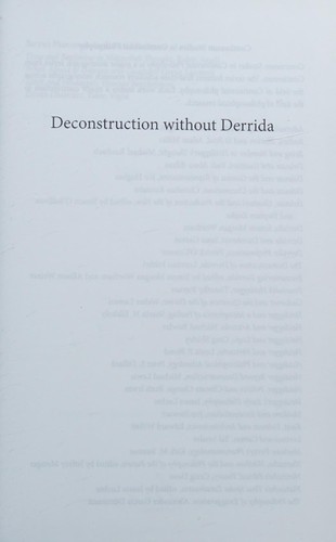 Deconstruction without Derrida