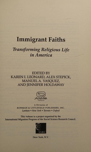 Immigrant Faiths
