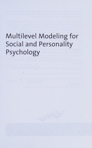 Multilevel Modeling for Social and Personality Psychology
