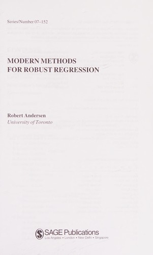 Modern Methods for Robust Regression