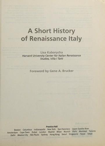 A short history of Renaissance Italy
