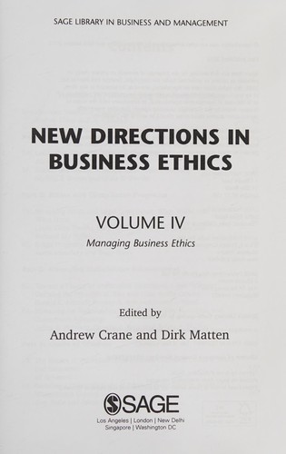 New Directions in Business Ethics