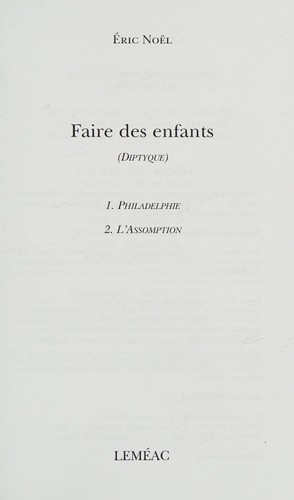 Faire des enfants (diptyque)