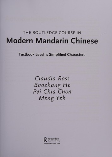 The Routledge Course in Modern Mandarin Chinese