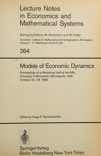 Models of Economic Dynamics