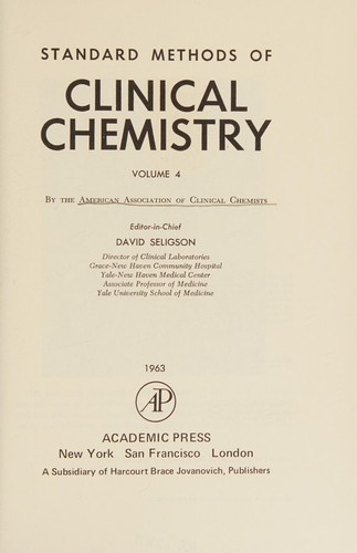 Standard methods of clinical chemistry