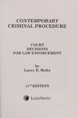 Contemporary criminal procedure