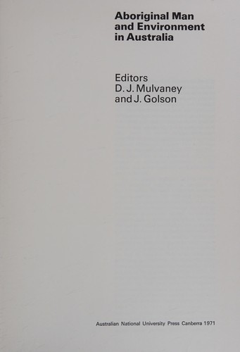 Aboriginal Man and Environment in Australia