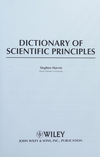 Dictionary of scientific principles