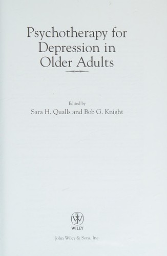 Psychotherapy for Depression in Older Adults