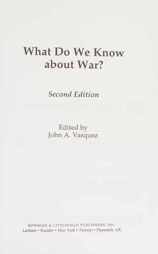 What do we know about war ?