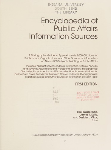 Encyclopedia of Public Affairs Information Sources