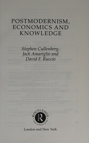Postmodernism, Economics and Knowledge